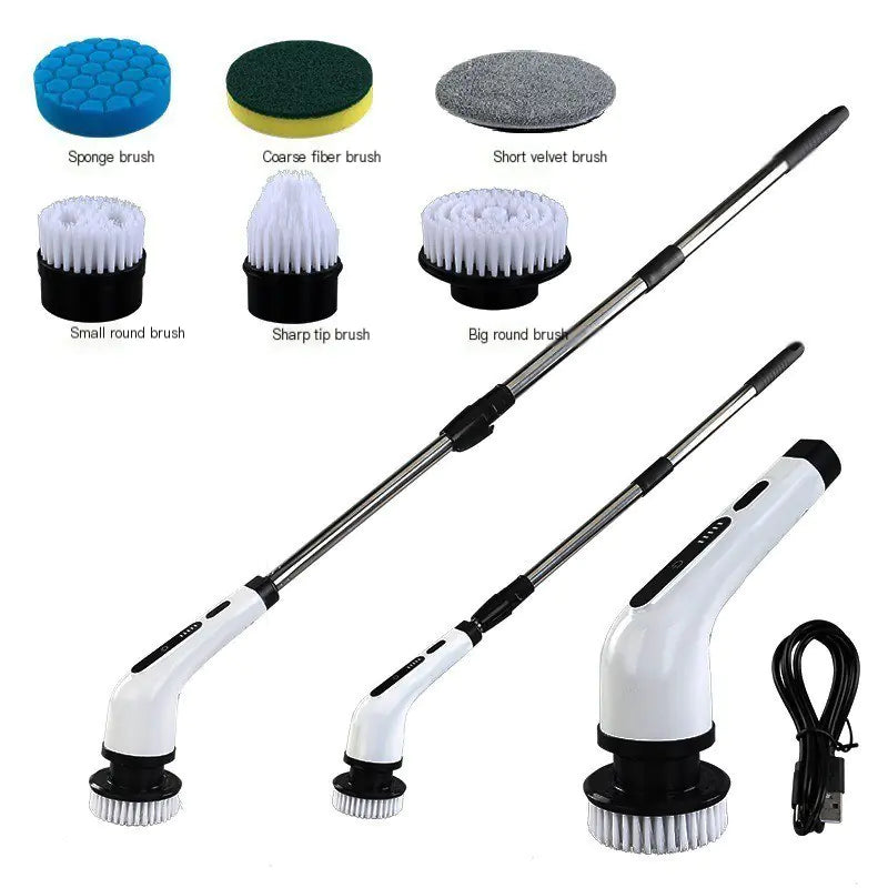 Extendable Wireless Electric Cleaning Brush Set