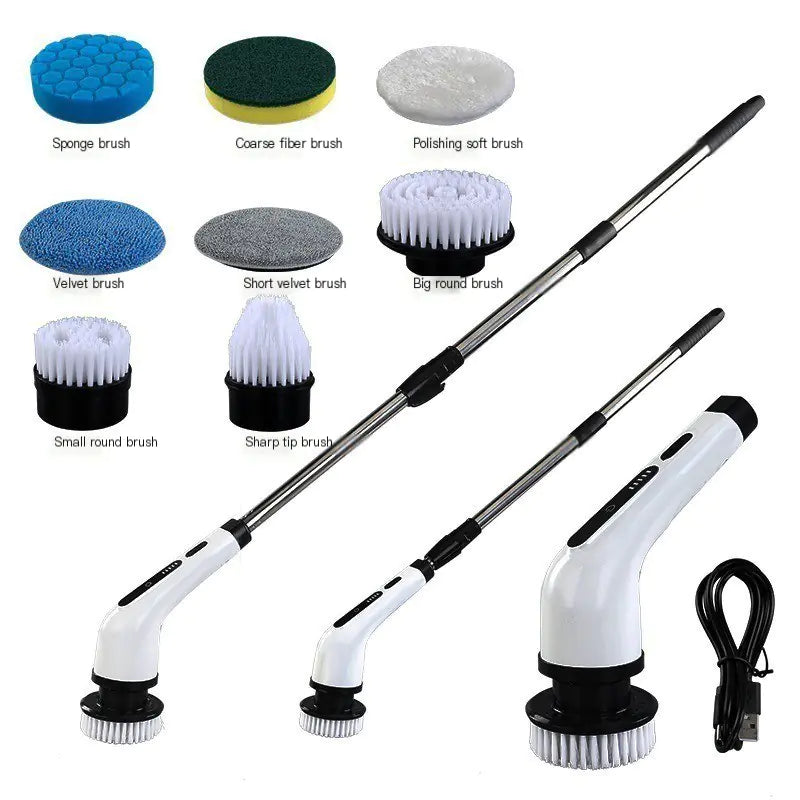 Extendable Wireless Electric Cleaning Brush Set