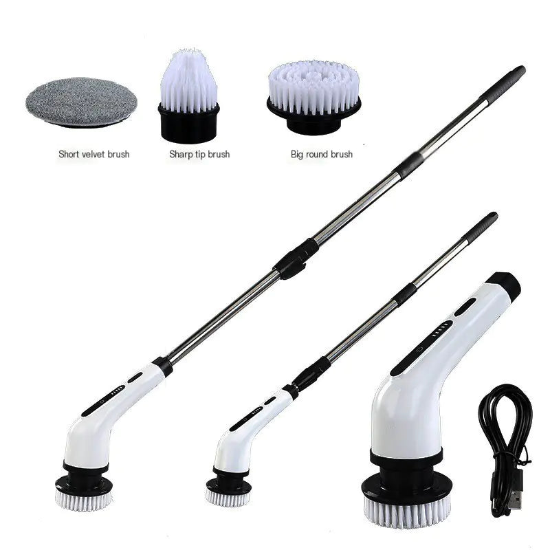 Extendable Wireless Electric Cleaning Brush Set