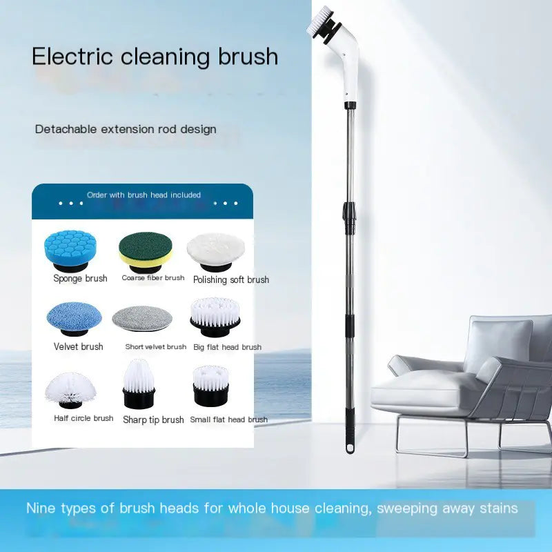 Extendable Wireless Electric Cleaning Brush Set