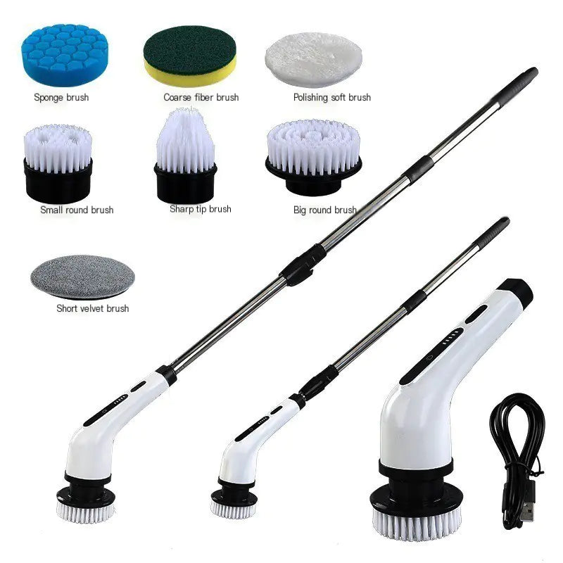 Extendable Wireless Electric Cleaning Brush Set